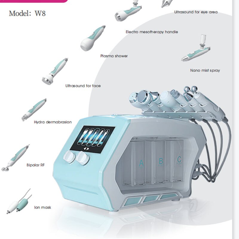 Multifunction 8 In 1 Aqua Peel Water Jet Peel Facial Machine For Spa Hydrafacial Microdermoabrasion Machine