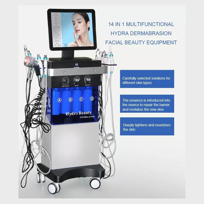 Çok İşlevli Oksijen Hydra Dermabrazyon Cilt Bakım Makinesi Yüz Ultrasonik Temizleme Gençleştirme Siyah Nokta Kaldırma Yüz Kaldırma