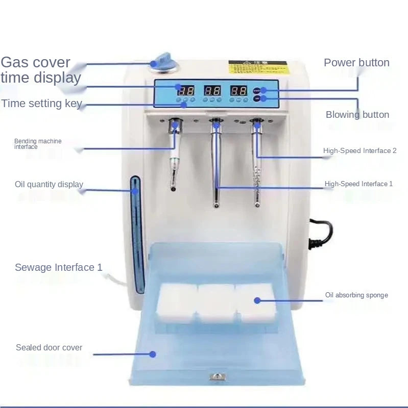 máquina de lubrificação dentária de alta qualidade, máquina de cura dentária, lubrificador dentário, máquina de enchimento de óleo de limpeza, 220v/110v, 3000 rpm