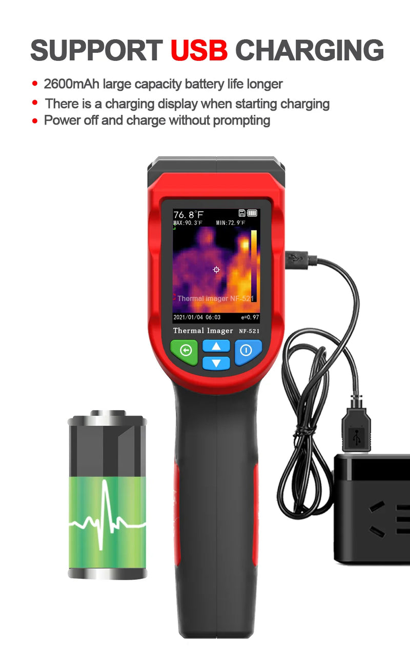 Sensor infravermelho do imager térmico NF-521-10 ~ 400 ℃ temperatura câmera de imagem térmica 2000 pixels imager detector de aquecimento de piso