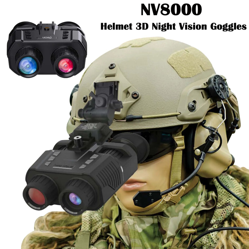 NV8000-prismáticos de visión nocturna infrarroja 3D, telescopio profesional HD 1080P, cámara con montaje en cabeza para caza, gafas tácticas de acampada