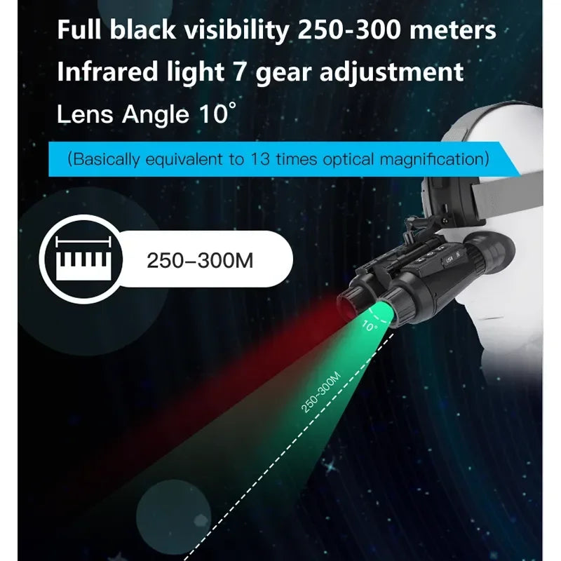 NV8300 Pro Teropong Penglihatan Malam 8X Zoom Digital 3D 4K UHD 36MP Teleskop Teropong Profesional Inframerah untuk Berburu
