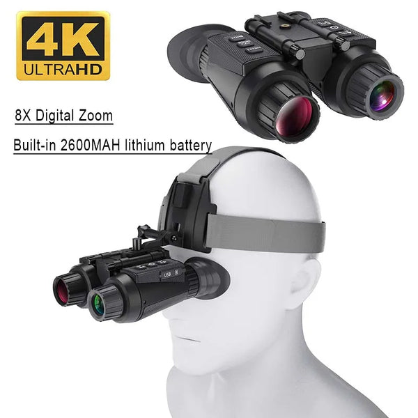 NV8300 Pro 나이트 비전 쌍안경 8X 디지털 줌 3D 4K UHD 36MP 사냥을 위한 적외선 전문 쌍안 망원경