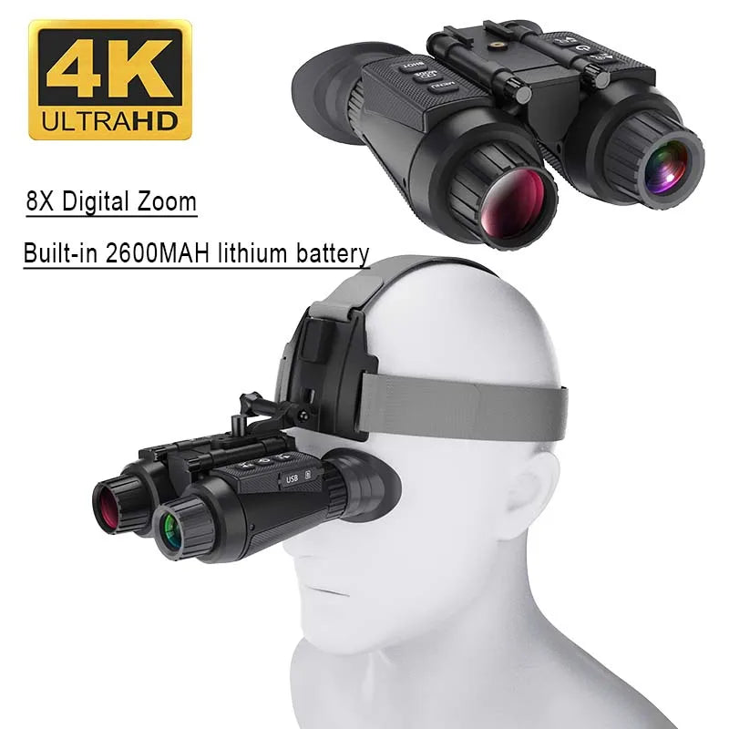 Teropong Penglihatan Malam NV8300 Pro 8X Zum Digital 3D 4K UHD 36MP Teleskop Binokular Profesional Inframerah untuk Memburu