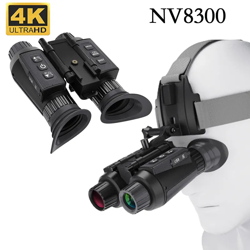 NV8300 슈퍼 라이트 HD 36MP 3D 쌍안경 망원경 8X 디지털 줌 300M 7 레벨 사냥을위한 적외선 야간 투시경 카메라