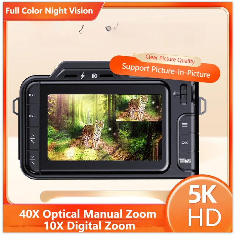 NVC200 4K HD Digital WIFI SLR Câmera 500M Infravermelho Full Color Visão Noturna Telescópios Monoculares para Camping 50X Zoom 52MP