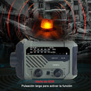 Új kézi forgattyús hordozható rádió AM FM NOAA vészhelyzeti 3 az 1-ben antenna napelemes újratölthető vészhelyzeti rádió SOS zseblámpával