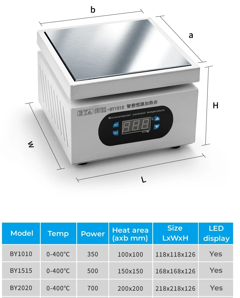 Stazzjon tat-Tisħin Ġdid Elettroniku Hot Plate Tabella Preheating Pjattaforma 0 ~ 400 ℃ Għal BGA PCB SMD Phone LCD Touch Screen Tiswija