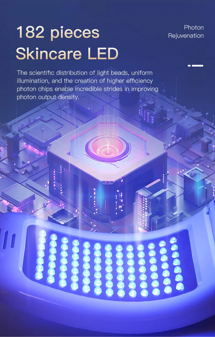 Terbaru 7 Warna Lampu LED Spektrometer Jerawat Wajah SPA Kecantikan Mesin Fototerapi Wajah dan Tubuh Pelembab Kulit Lampu Merah Biru