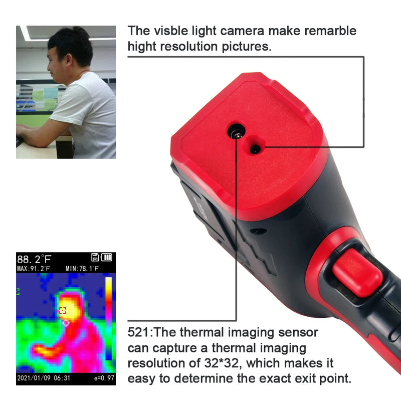 Noyafa NF-521 capteur d'imageur thermique infrarouge détecteur de chauffage par le sol module de caméra d'imagerie thermique de température 2000 Pixels imageur