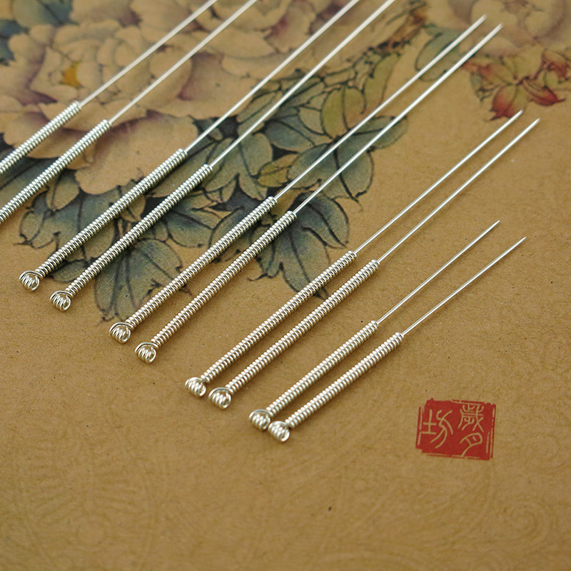 Silver acupuncture needle