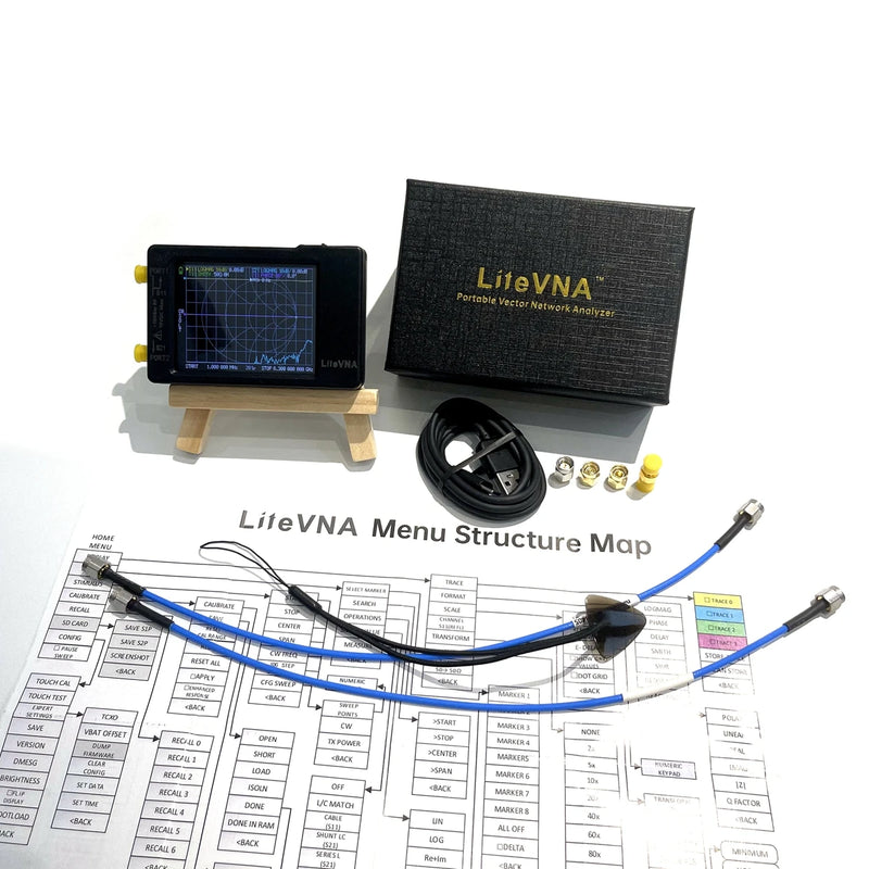 Original Hugen 50 kHz ~ 6,3 GHz tinyVNA - LiteVNA 62 2,8 "analyseur de réseau vectoriel d'affichage antenne HF VHF UHF