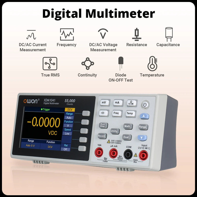 Owon XDM1041 USB/RS232 Digital Multimeter 55000 Counts High Accuracy Universal Desktop Multimeters Meter With 3.5Inch LCD Screen