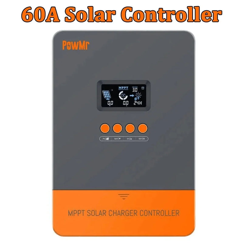 POW-M60-PRO 60A 4 Stages MPPT Solar Recharger Controller 12/24/36/48V Automatic Detect LCD Display with Blacklight Regulator
