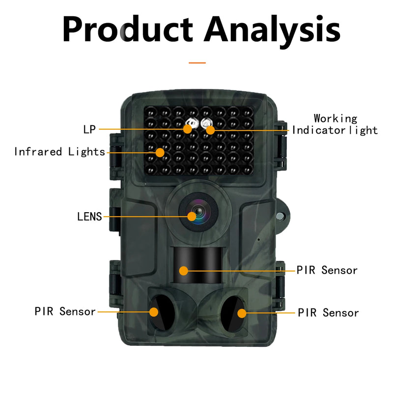 PR4000 WiFi מצלמת ציד Bluetooth 1080P 32MP אינפרא אדום ראיית לילה IP66 עמיד למים 2.0 אינץ' LCD צילום שביל צופי חיות בר