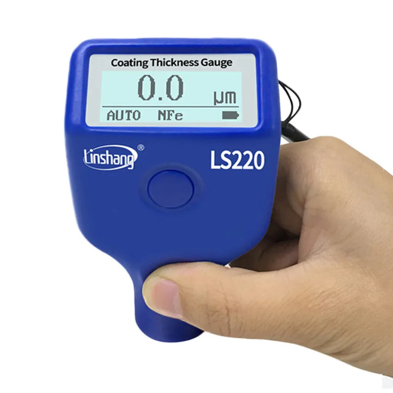 Probador de espesor de capa de pintura 0-2000μm 0,1μm Fe NFe Medidor de sonda LS220 para medidor de espesor de película de pintura de automóvil -20 ℃ Pantalla LCD