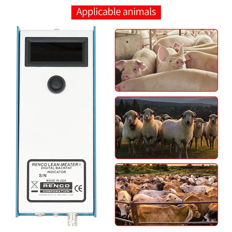 Pig Backfat Meters 1-3 layer Fat Sows Bovine Thickness Meter Ultrasound Back Fat Measure Tester