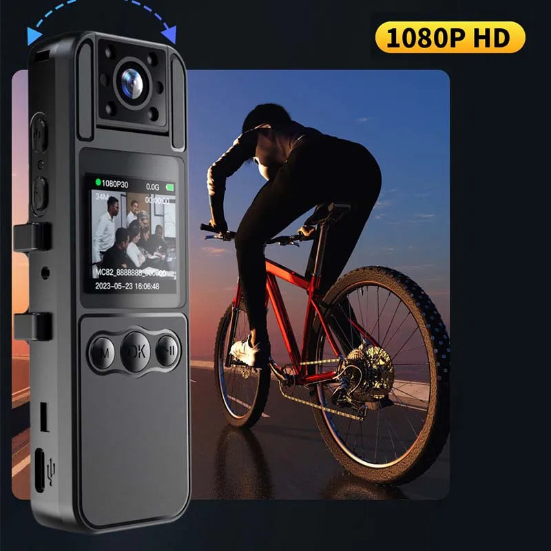 Pocket Body Worn Recorder 1.3'' Screen HD 1080P Night Vision Mini Camera Police Video Voice Recorder Bike Motorcycle Sports DV