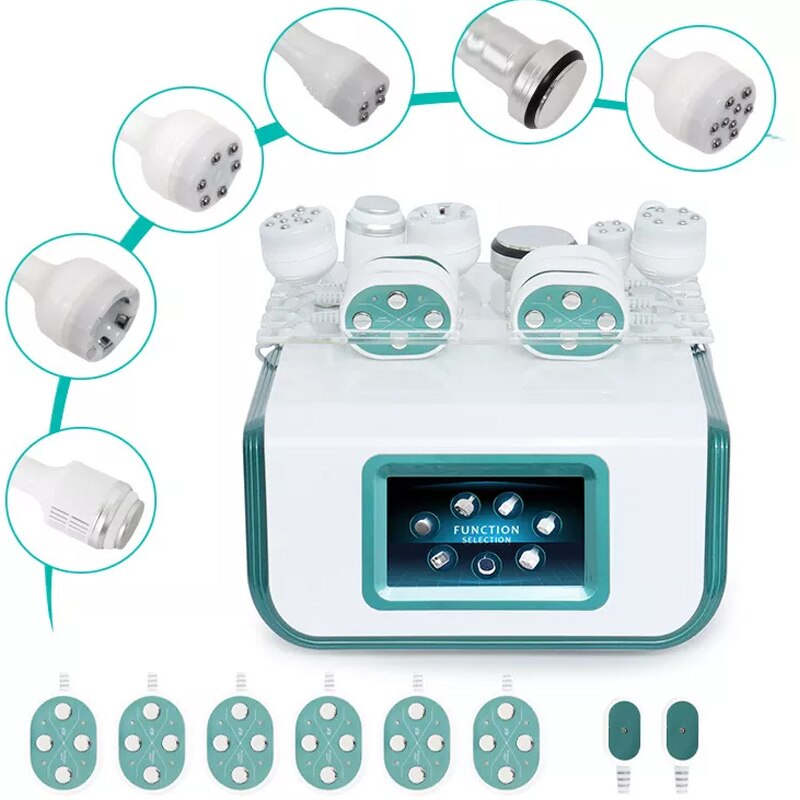 Portable 8 in 1 Newest 80K Cavitation Vacuum Body Slimming Machine Skin Tightening Weight Shaping Massage Equipment