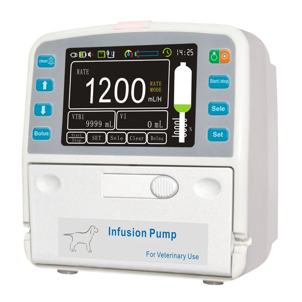 Dispositif de pompe à perfusion numérique de haute qualité, Rechargeable en temps réel, vétérinaire intelligent et Portable