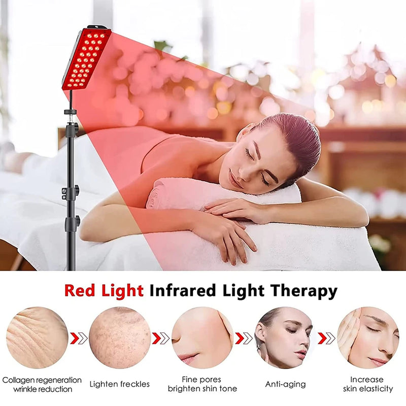  iTHERAU - Dispositivo de terapia de luz roja de 45 W, 225 LED,  panel de terapia de luz, luz roja de 660 nm e infrarrojo cercano 850 nm,  adecuado para belleza