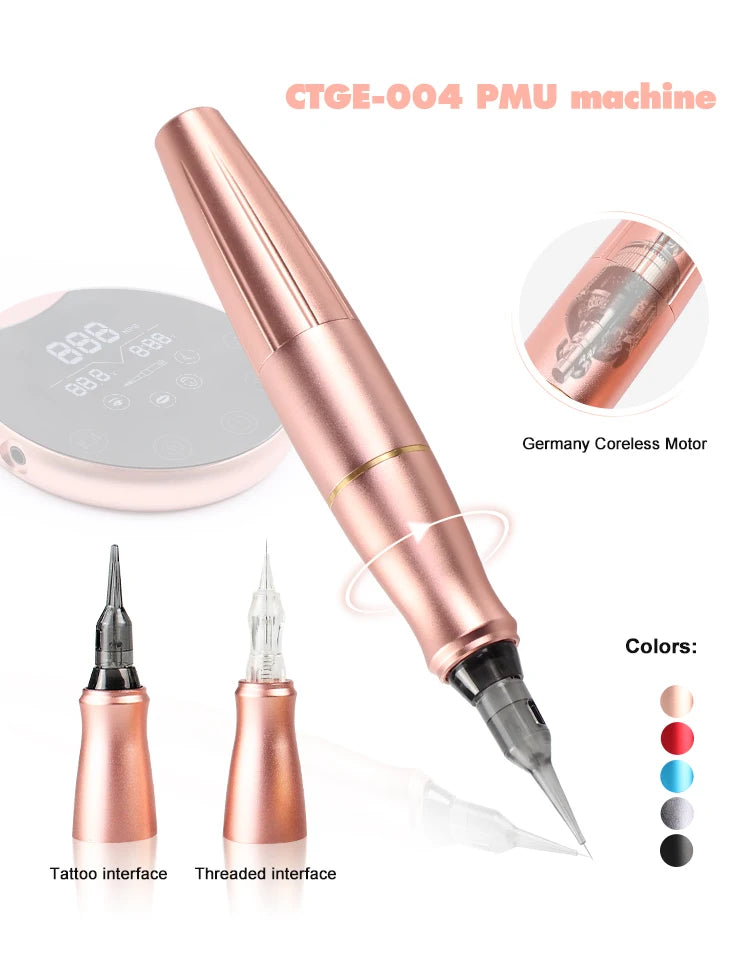 MAMBA Biomaser P90 PMU Tattoo Machine Pen Set Universal Cartridge Nål Dermografo Rotary Penna För Träning Ögonbryn Liten Tatuering