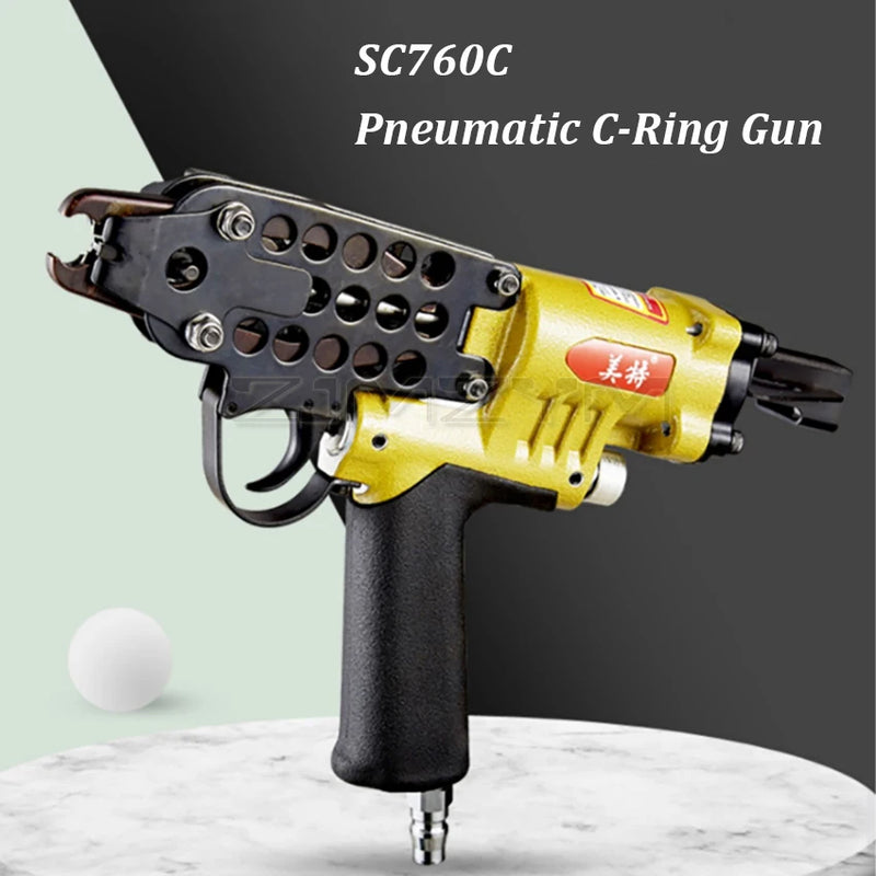 Pistola neumática de anillo en C SC760C, pistola de clavos de aire, alicate de anillo de cerdo, alicates de anillo C, herramienta de aire, máquina clavadora tipo C, pistola de clavos neumática