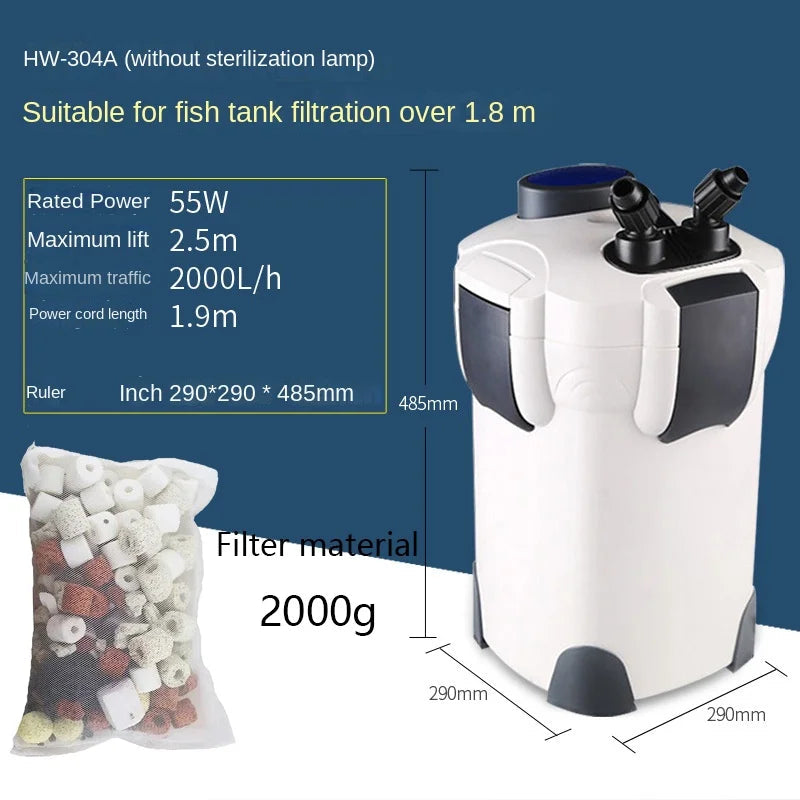 Sunsun tanque de peixes cilindro filtro balde hw302 303a 303b 304a 304b filtro externo aquário lâmpada germicida algas água limpa