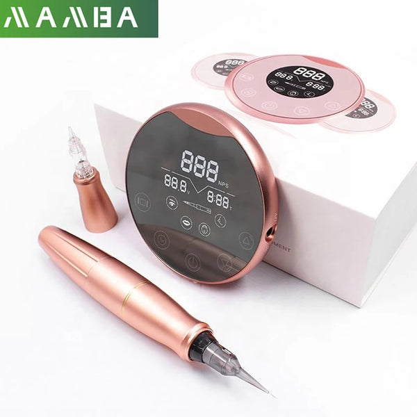 MAMBA Biomaser P90 PMU Tattoo Machine Pen Set Universal Cartridge Nål Dermografo Rotary Penna För Träning Ögonbryn Liten Tatuering
