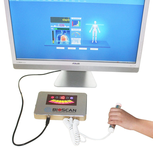 Квантово-резонансный магнитный анализатор BIOSCAN Квантовый анализатор тела с тестовым зондом 52 Отчеты для проверки состояния здоровья