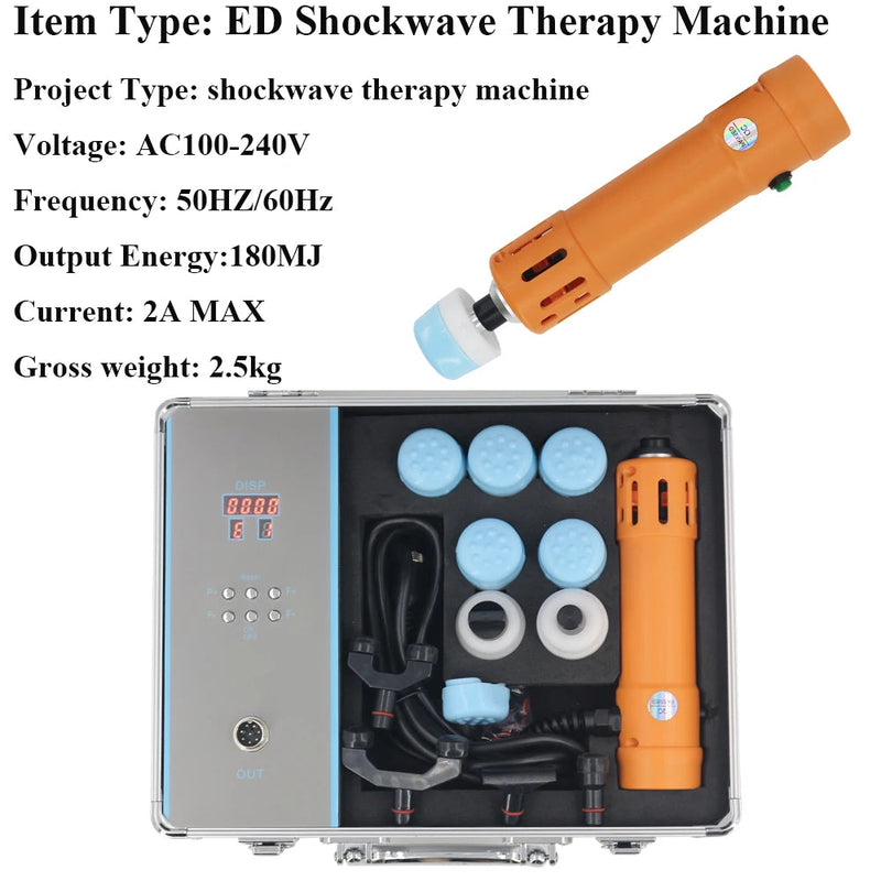 כלי התאמת כירופרקטיקה Shockwave 2 ב-1 מכשיר לעיסוי ED שיכוך כאבים גוף הרפיית שרירים מכונה חדשה לטיפול בגלי הלם