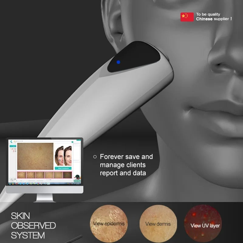 Smart Skin Analyzer Multifunktionell High Pixel Huddetektor Ansiktsskannermaskin Olja Hudfuktanalysator Hudmikroskop