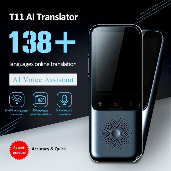 Traducteur vocal intelligent Portable T11, 10 pays hors ligne, 138 langues, WIFI, enregistrement de photos, voyage d'affaires