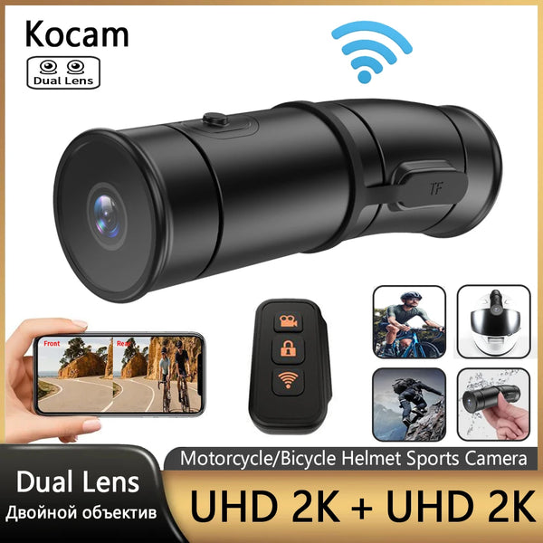 Caméra de sport UHD 2K, caméscope étanche, Mini vélo d'extérieur, casque de moto, caméra d'action HD 1440P DV, enregistreur vidéo de voiture