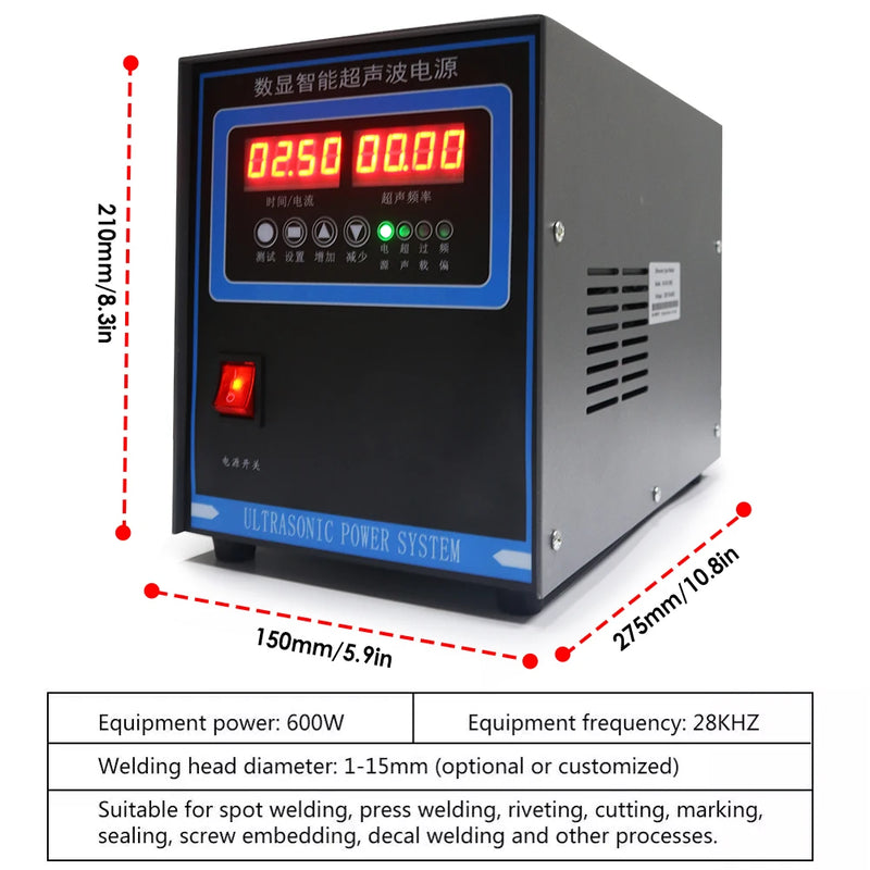 Düz/Tabanca Tipi Saplı Ultrasonik Kaynak Makineleri 1200W Plastik Nokta Kaynakçı Ekipmanları Mash Kaynakçı Özel Kaynak Kafası