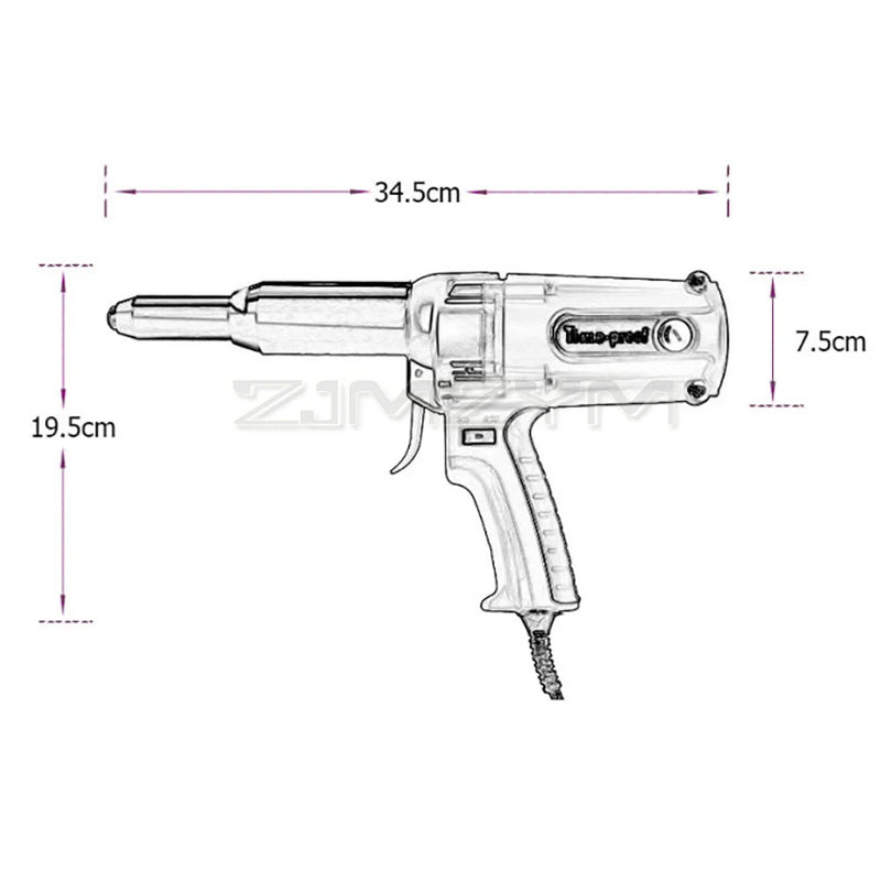 Tot 6.4mm zware elektrische klinknagel pistool klinkgereedschap elektrische blind klinkhamer power tool 220 V/600 W TAC700