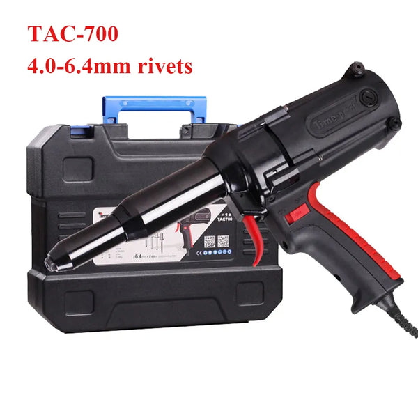 Pistola remachadora eléctrica de alta resistencia, hasta 6,4mm, herramienta eléctrica de remachado, remachadora ciega, herramienta eléctrica de 220V/600W TAC700