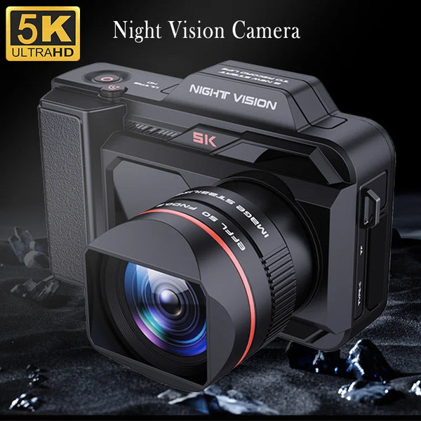 WIFI 5K HD digitális fényképezőgép 500M infravörös éjjellátó monokuláris teleszkópok 50X zoom 52MP színes tükörreflexes kamera kempingezéshez