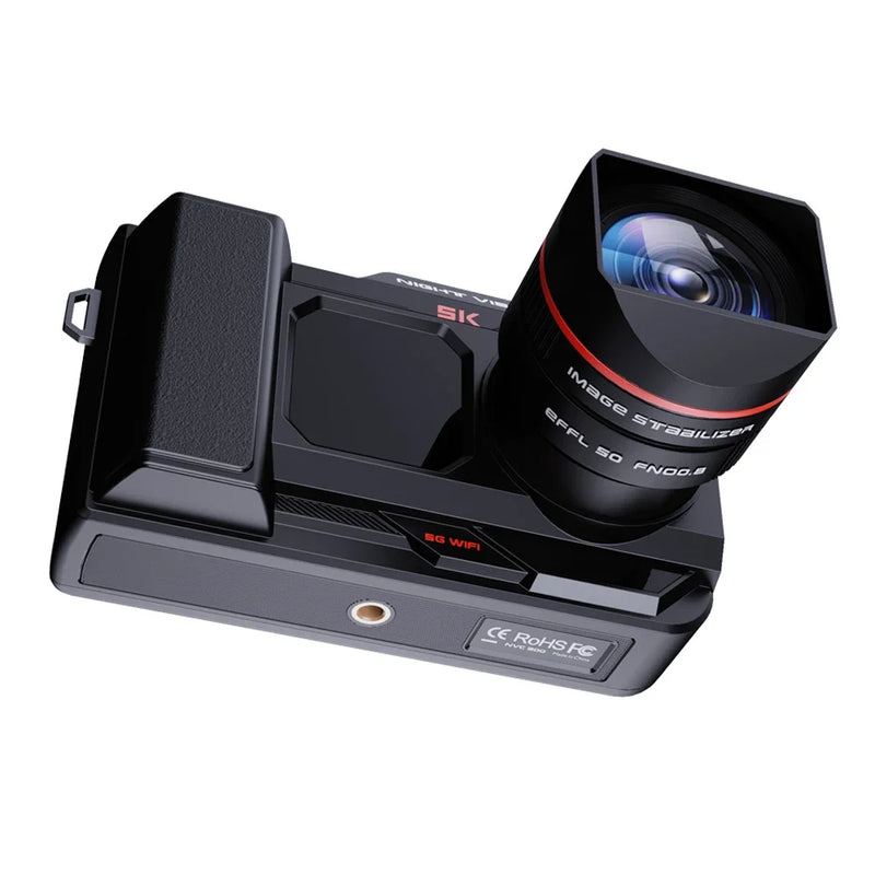 WIFI 5K HD كاميرا رقمية 500M الأشعة تحت الحمراء للرؤية الليلية أحادي التلسكوبات 50X التكبير 52MP كامل اللون SLR كاميرا للتخييم