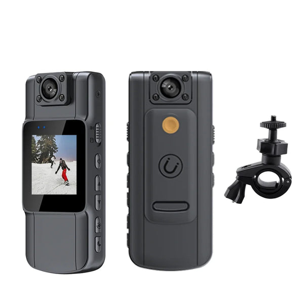 Kamera WIFI 1080P Kamera Badan Polisi Perekam Video Sepeda Motor 180 ° Kamera Olahraga Sepeda Putar Penglihatan Malam Deteksi Gerakan