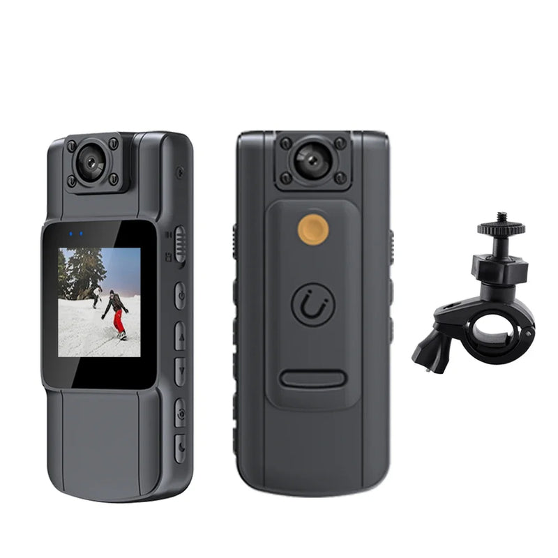 Cámara WIFI 1080P, cámara corporal de policía, grabadora de vídeo para motocicleta, cámara deportiva giratoria de 180 ° para bicicleta, visión nocturna, detección de movimiento