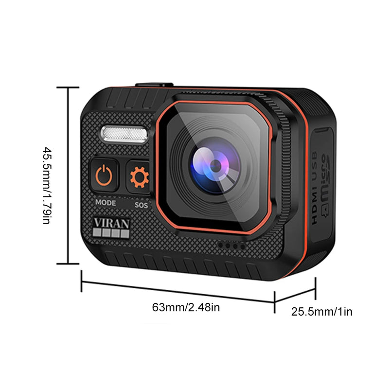 Uzaktan Kumandalı WiFi Sarsıntı Önleyici Aksiyon Kamerası Su Geçirmez Spor Kamera 2 İnç IPS Ekran 170 ° Geniş Açı Sürücü Kaydedici Kamera