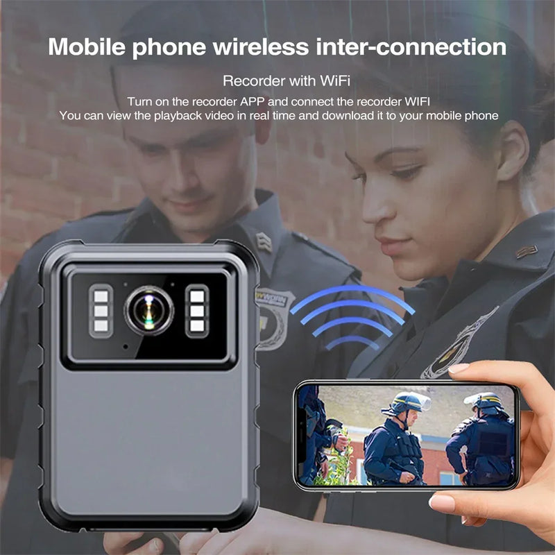 Wifi Hotspot Vücut Kamerası 2K Kolluk Kuvvetleri Kaydedici DVR IR Gece Görüşü Giyilebilir Kamera Bisiklet Motosiklet Su Geçirmez Mini Kameralar