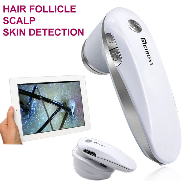 אלחוטי דיגיטלי Wifi מיקרוסקופ חכם שיער עור קרקפת מנתח גלאי זקיקי שיער זיהוי High Definition Skin Tester