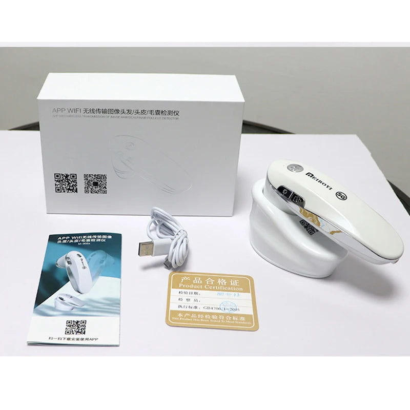 무선 디지털 Wifi 현미경 스마트 헤어 두피 피부 분석기 모낭 감지기 감지 고화질 피부 테스터