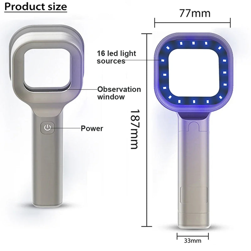 Woods Lamp Voor Huidanalysator Machine Ultraviolette Lamp UV Huidonderzoek Schoonheidstest Gezichtsvergrotende Analyse Vitiligolamp