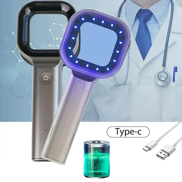 Лампа Вуда для анализатора кожи, ультрафиолетовая лампа, УФ-осмотр кожи, тест на красоту, увеличительный анализ лица, лампа витилиго