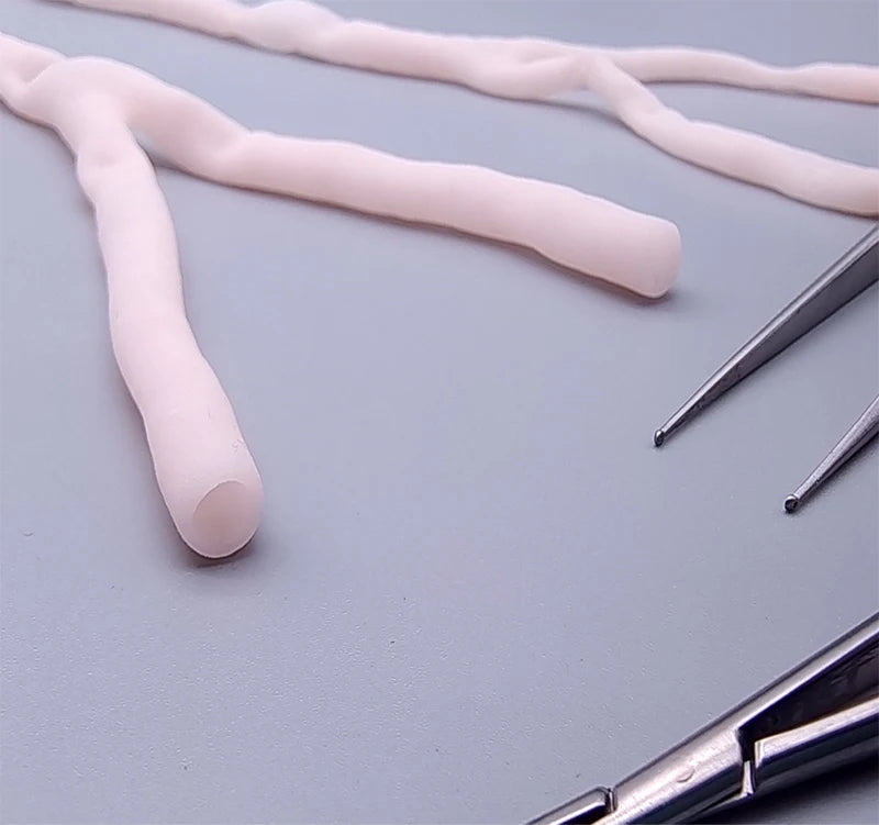 Modelo de sutura de vasos sanguíneos de simulação integrada trigeminal em forma de Y Sutura bypass placa calcificação modelo de artéria carótida