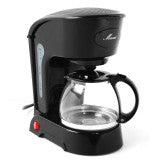 Automatisk espresso elektrisk kaffebryggare svart dropp kaffemaskin med vattenfönster Högkvalitativt kafé American 800w
