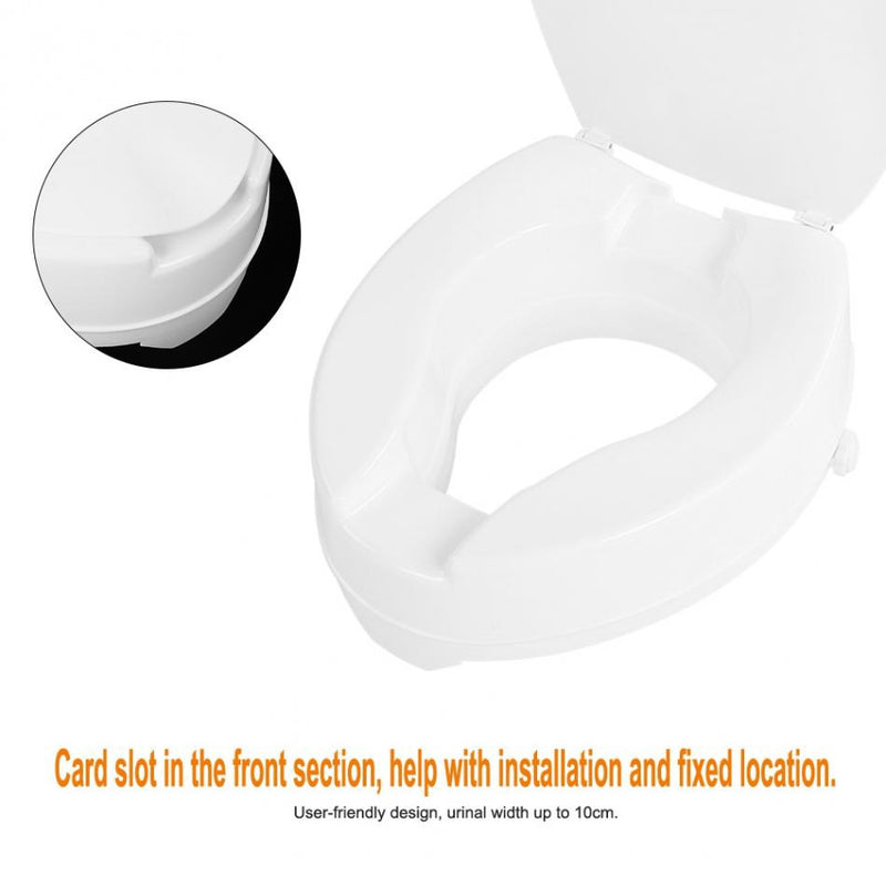 10cm Portable Raised Toilet Seat Elevated Toilet Seat Riser Removable Comfortable support Assists Disabled Elderly